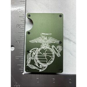 Metal Slim United States Marine Corps Globe & Anchor Logo RFID Blocking Wallet